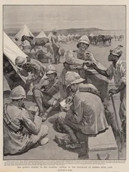 Il regalo della Regina ai suoi soldati, Arrivo del cioccolato al campo di Modder River